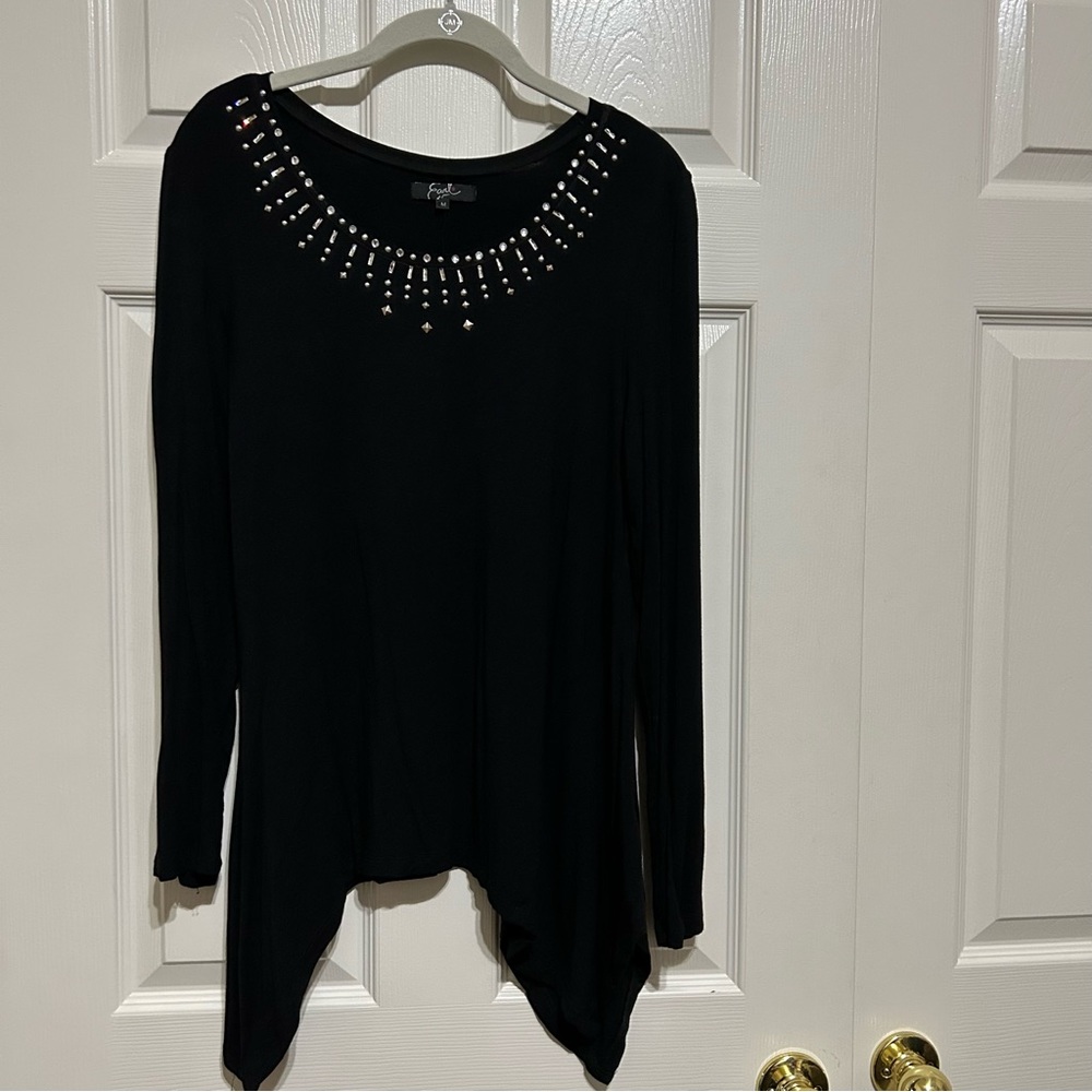 Earl Jeans Black Adorned Top